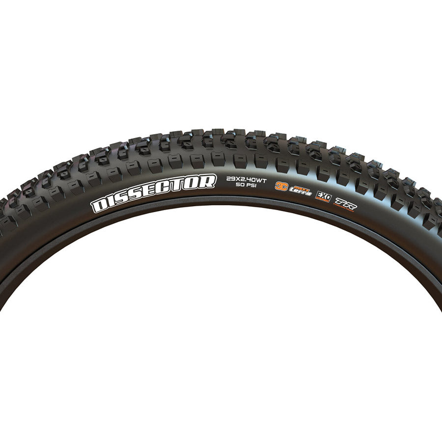 Maxxis, Dissector, Mountain Tire, 29''x2.40, Folding, Tubeless Ready, 3C Maxx Terra, EXO+, Wide Trail, 60TPI, Black